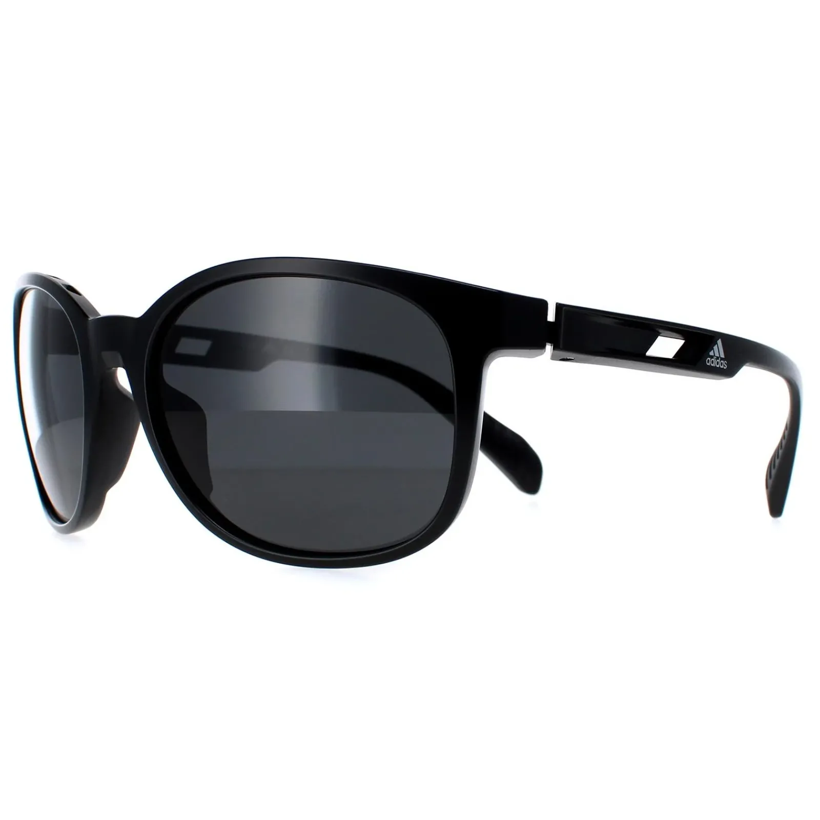 Adidas Oval^Sunglasses SP0011 01A Shiny Black Contrast Grey