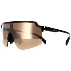 Adidas Shield^Sunglasses SP0018 01G Shiny Black Contrast Mirror Gold