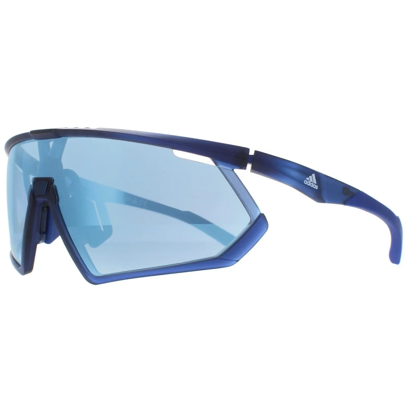 Adidas Shield^Sunglasses SP0001 91V Frosted Dark Blue Vario Azure Mirror Blue