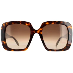 Alexander McQueen Square^Sunglasses AM0378S 002 Tortoise Brown Gradient