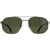 Alexander McQueen Aviator|Aviator^Sunglasses AM0458S 003 Silver Green