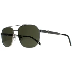Alexander McQueen Aviator|Aviator^Sunglasses AM0458S 003 Silver Green