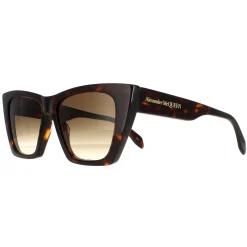 Alexander McQueen Cat-Eye^Sunglasses AM0299S 002 Dark Havana Brown Gradient
