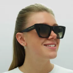 Alexander McQueen Cat-Eye^Sunglasses AM0299S 002 Dark Havana Brown Gradient
