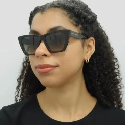 Alexander McQueen Cat-Eye^Sunglasses AM0299S 002 Dark Havana Brown Gradient