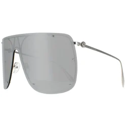 Alexander McQueen Shield^Sunglasses AM0313S 007 Silver Silver Mirror