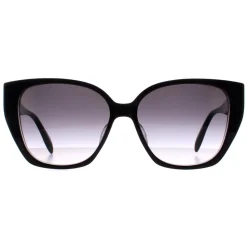 Alexander McQueen Cat-Eye^Sunglasses AM0284S 002 Black Grey Gradient