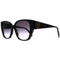 Alexander McQueen Cat-Eye^Sunglasses AM0284S 002 Black Grey Gradient
