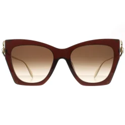 Alexander McQueen Cat-Eye^Sunglasses AM0375S 002 Brown Gold Brown Gradient