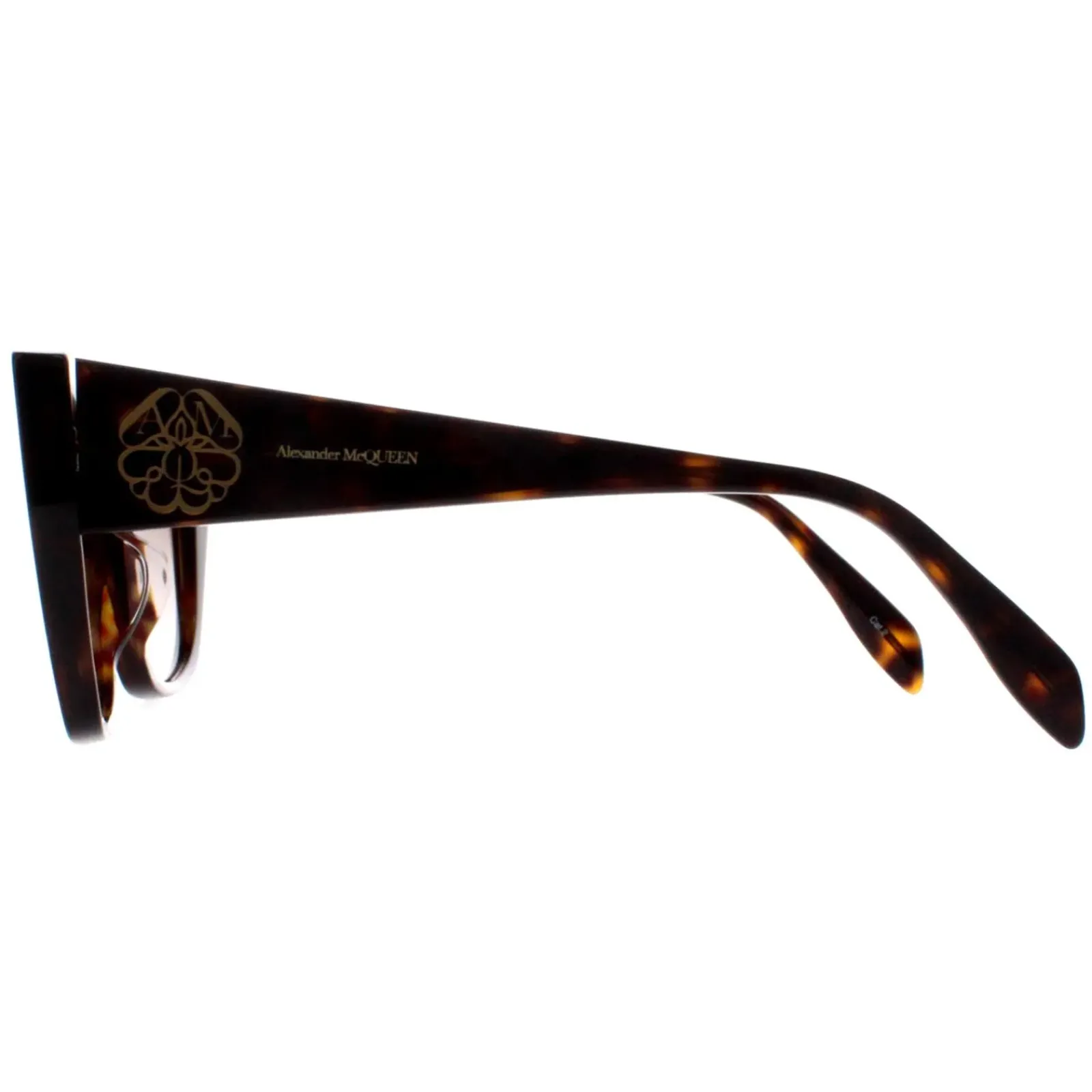 Alexander McQueen Cat-Eye^Sunglasses AM0284S 003 Dark Havana Brown Gradient