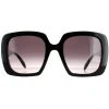 Alexander McQueen Square^Sunglasses AM0378S 001 Black Grey Gradient