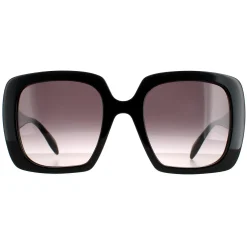 Alexander McQueen Square^Sunglasses AM0378S 001 Black Grey Gradient