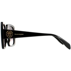 Alexander McQueen Square^Sunglasses AM0378S 001 Black Grey Gradient