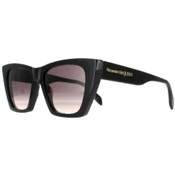 Alexander McQueen Cat-Eye^Sunglasses AM0299S 001 Black Grey