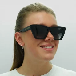 Alexander McQueen Cat-Eye^Sunglasses AM0299S 001 Black Grey