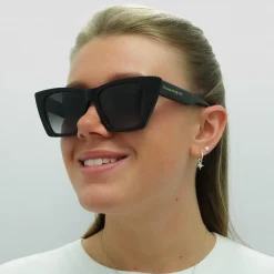 Alexander McQueen Cat-Eye^Sunglasses AM0299S 001 Black Grey