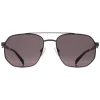 Alexander McQueen Aviator|Aviator^Sunglasses AM0458S 001 Ruthenium Grey