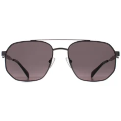 Alexander McQueen Aviator|Aviator^Sunglasses AM0458S 001 Ruthenium Grey