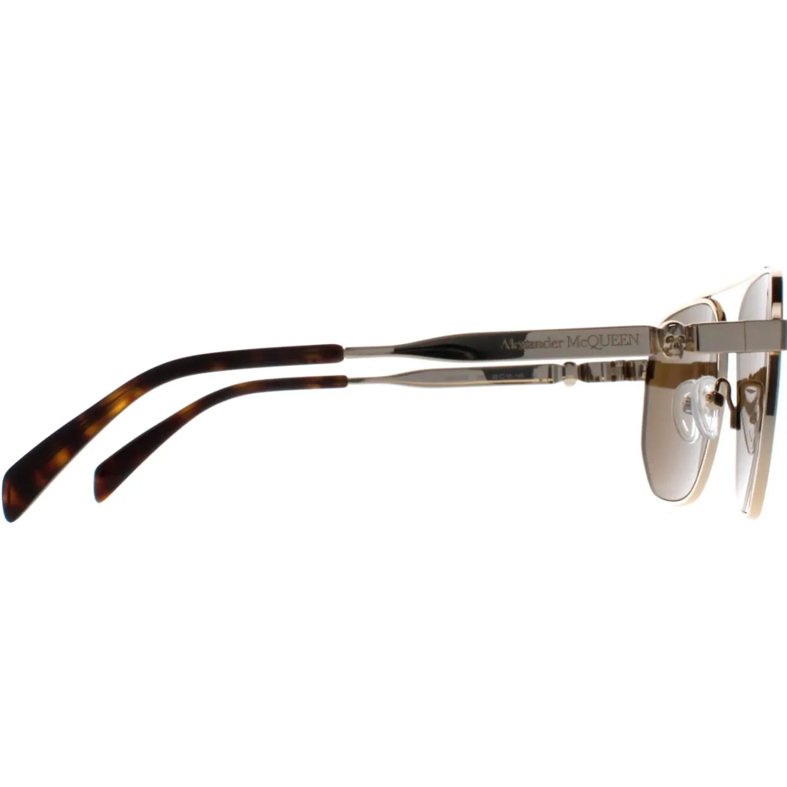 Alexander McQueen Aviator|Aviator^Sunglasses AM0458S 002 Gold Brown
