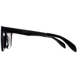 Alexander McQueen Square^Sunglasses AM0352S 001 Shiny Black and Dark Chrome G