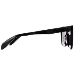 Alexander McQueen Square^Sunglasses AM0352S 001 Shiny Black and Dark Chrome G