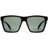 Alexander McQueen Square^Sunglasses AM0352S 002 Shiny Black and Silver Green
