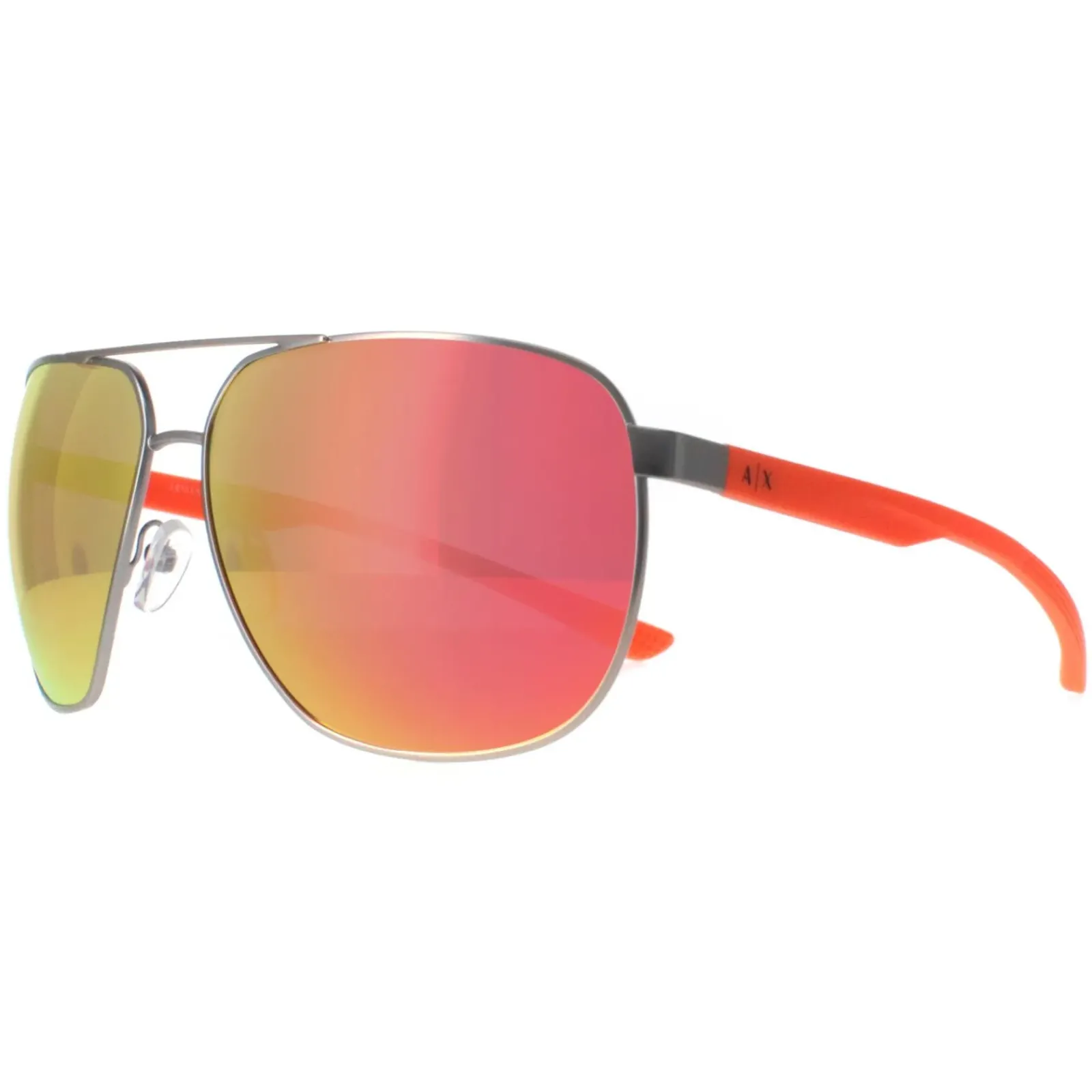 Armani Exchange Aviator^Sunglasses AX2047S 60456Q Silver Orange Mirror