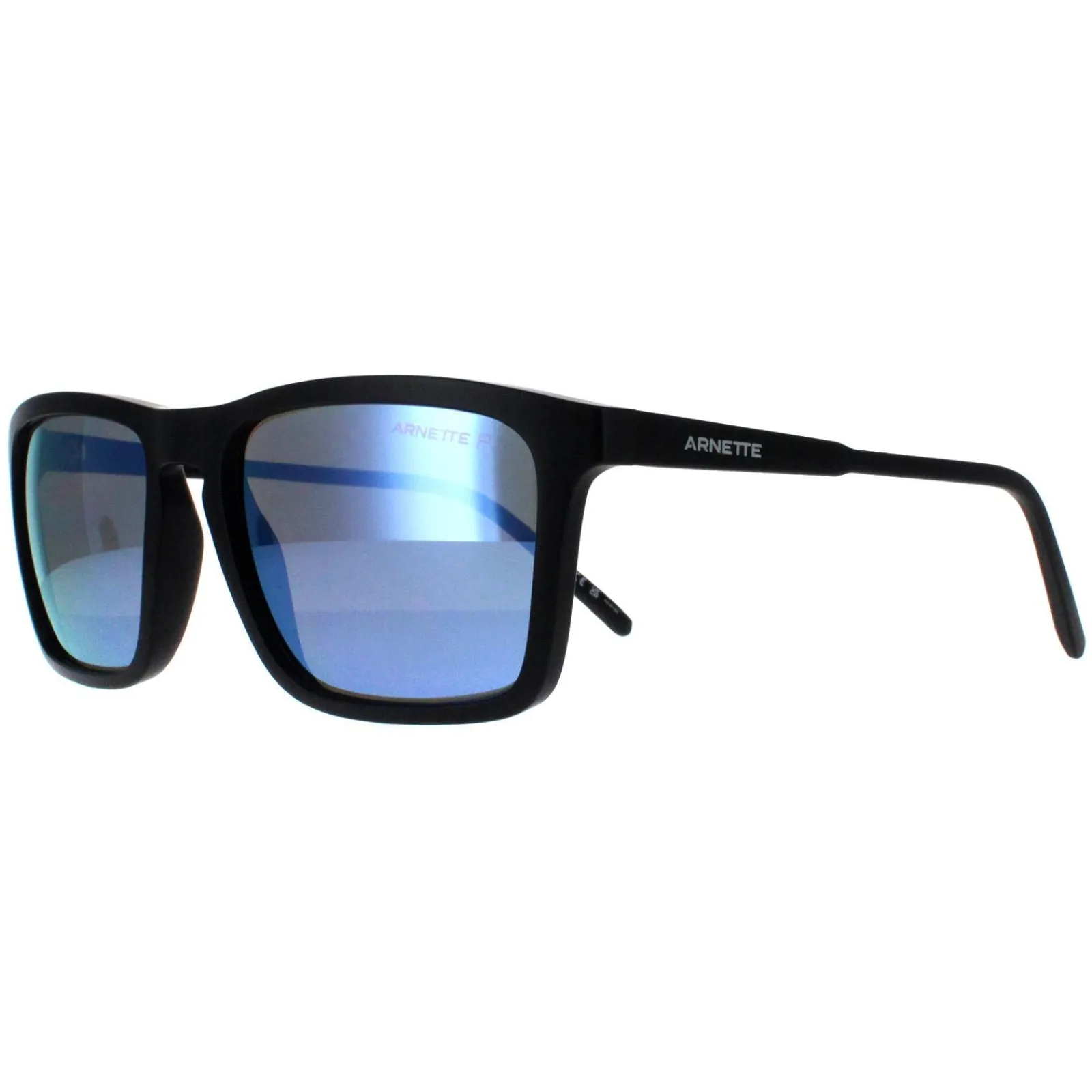 Arnette Polarised|Rectangle^Sunglasses AN4283 Shyguy 01/22 Matte Black Dark Grey Mirror Wa