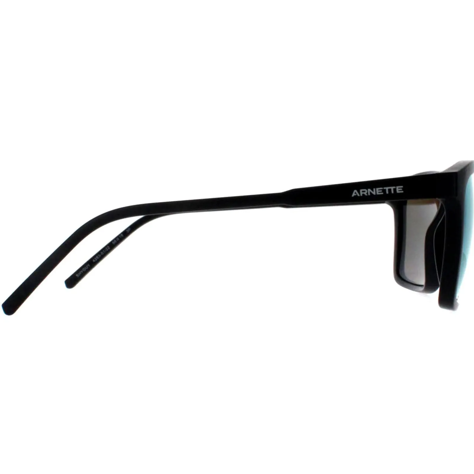 Arnette Polarised|Rectangle^Sunglasses AN4283 Shyguy 01/22 Matte Black Dark Grey Mirror Wa