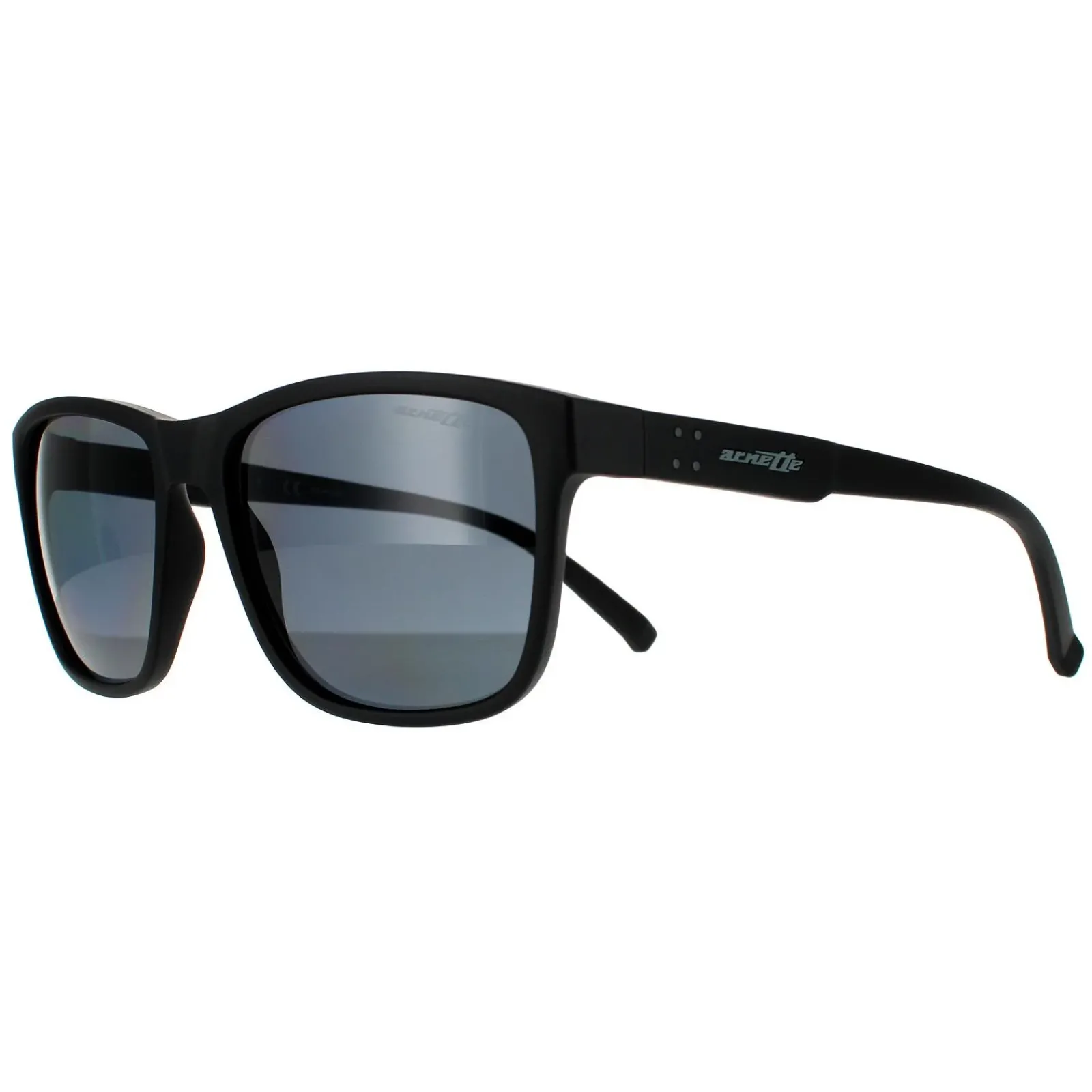 Arnette Polarised|Rectangle^Sunglasses Shoreditch AN4255 01/81 Matte Black Dark Grey Polar