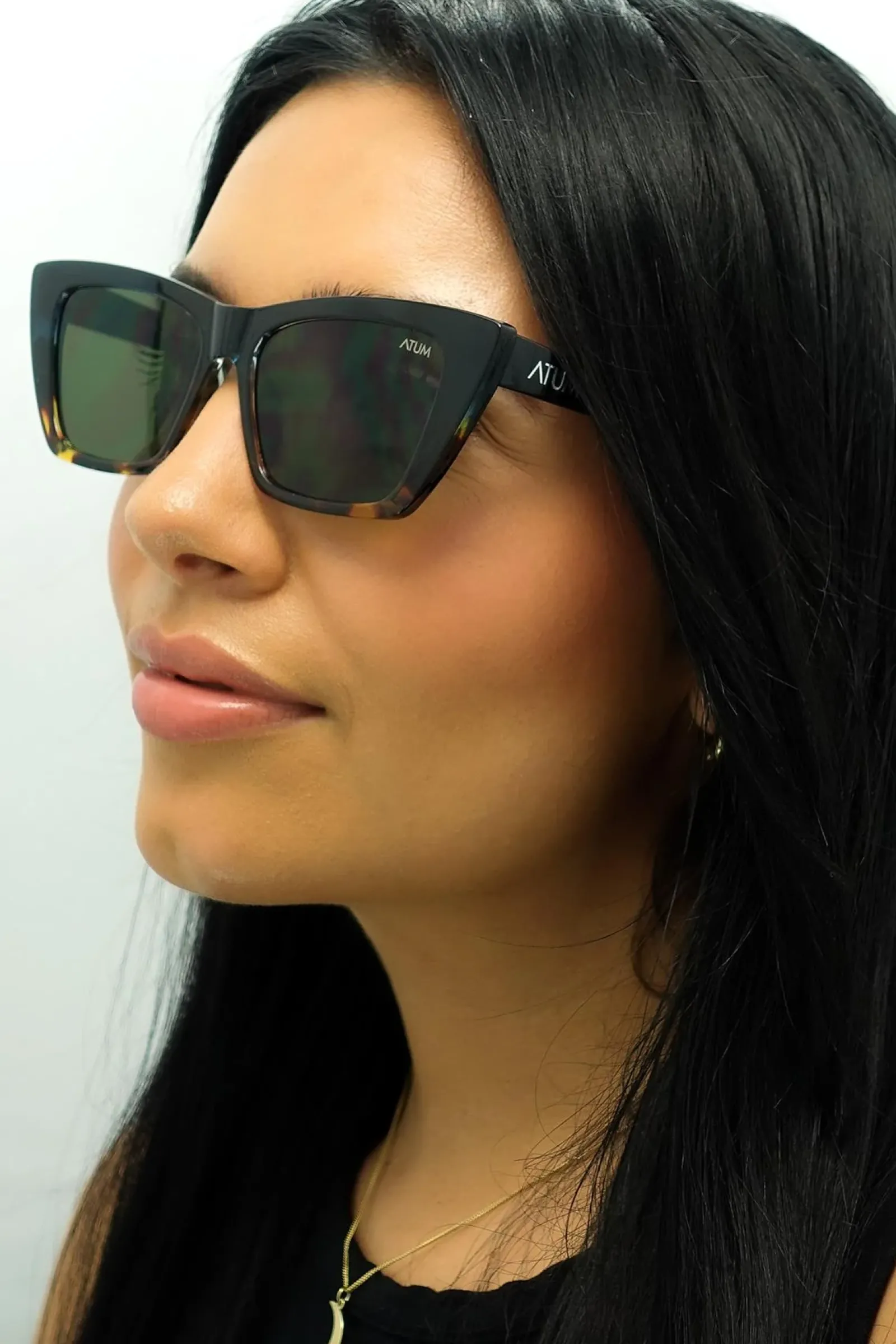 Atum Cat-Eye^Sunglasses Arid C1 Shiny Gradient Demi G15 Green