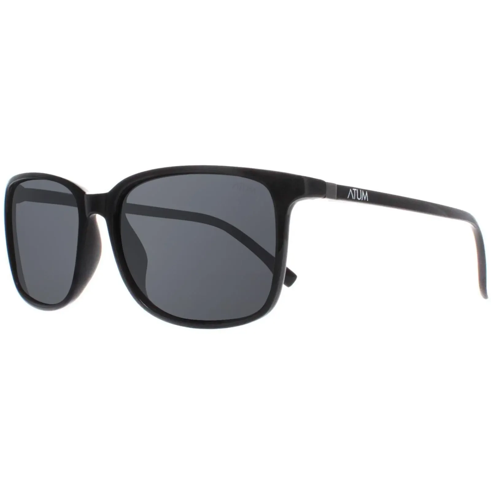 Atum Rectangle^Sunglasses Quill C1 Shiny Black Smoke Grey