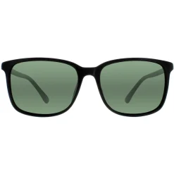 Atum Rectangle^Sunglasses Quill C2 Shiny Black G15 Green