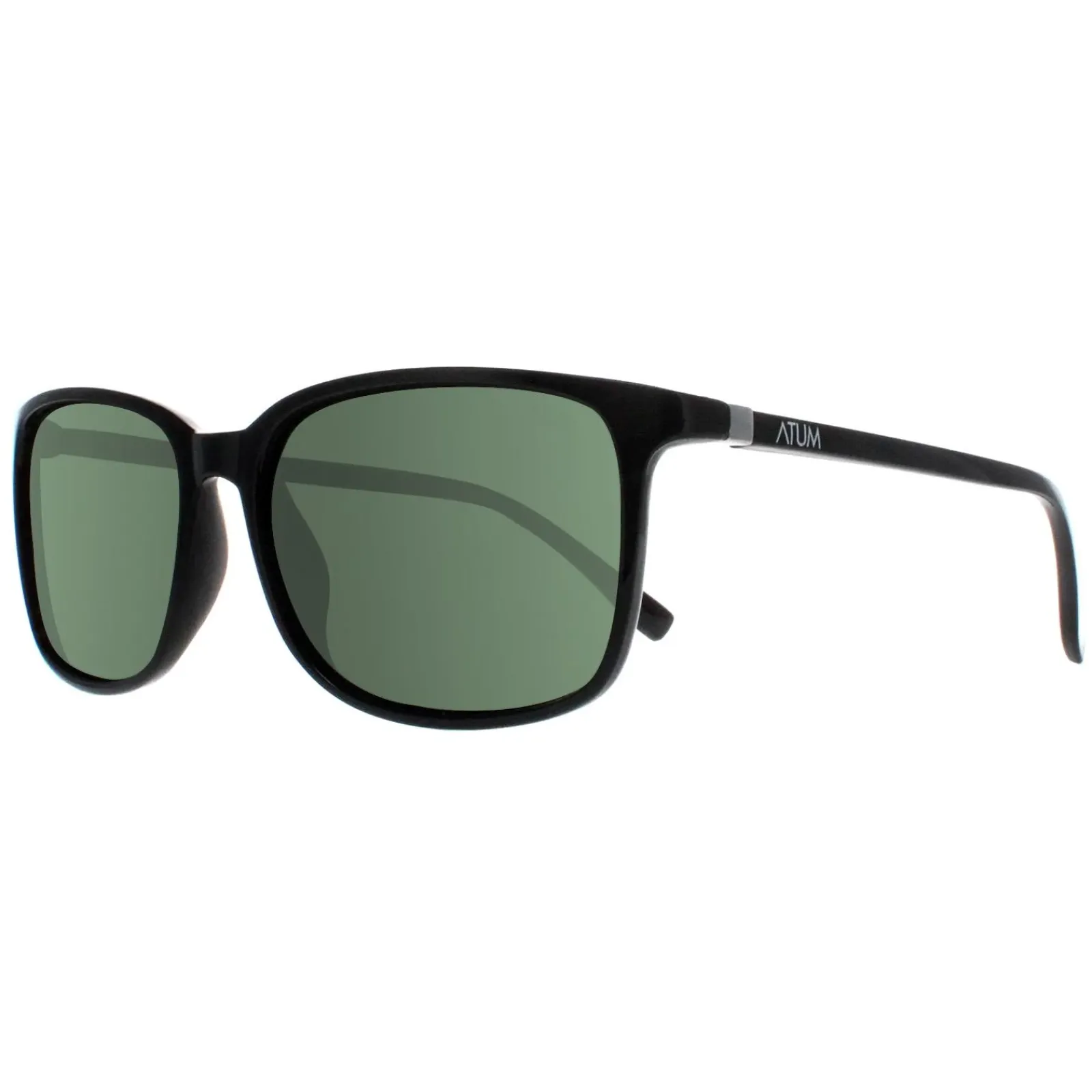 Atum Rectangle^Sunglasses Quill C2 Shiny Black G15 Green