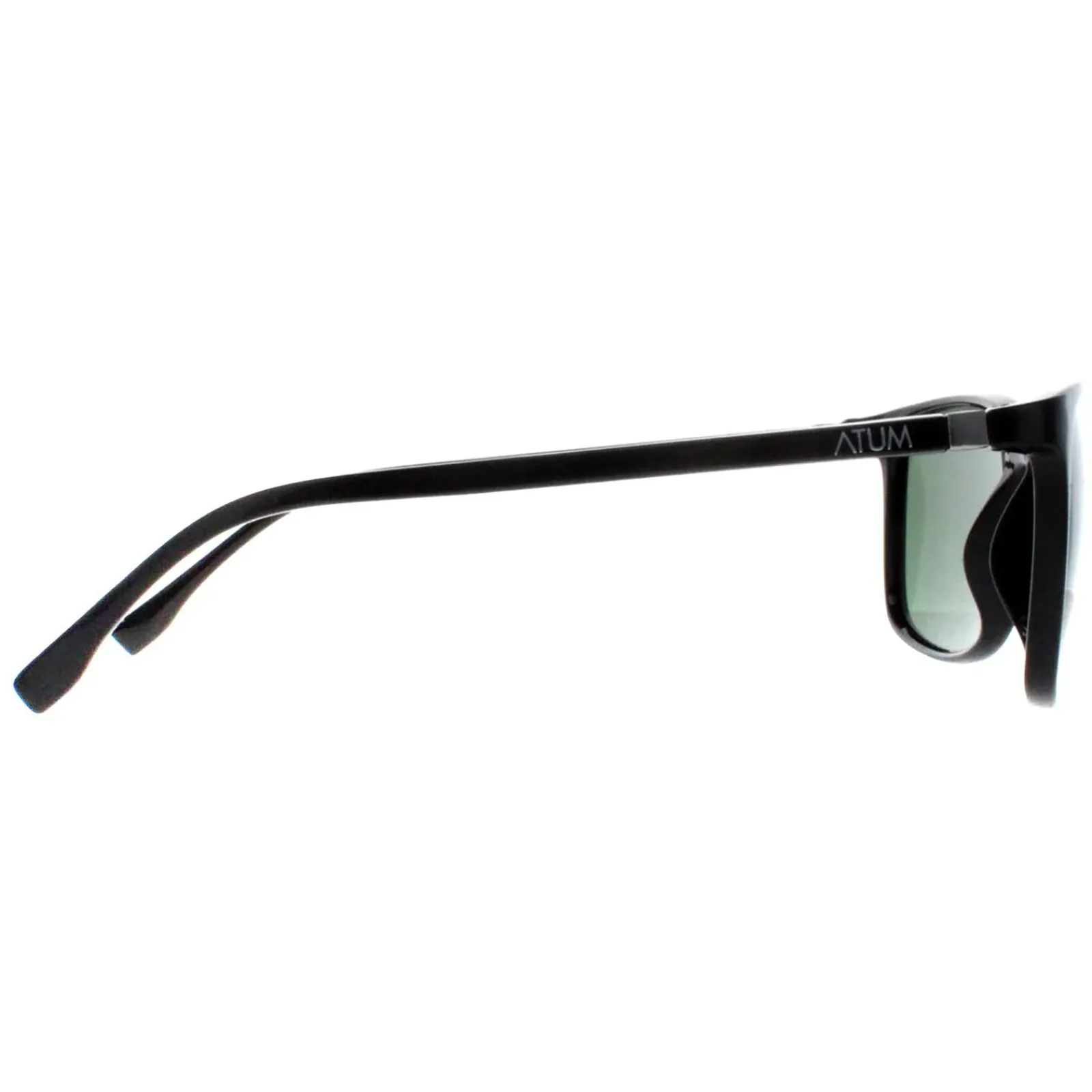 Atum Rectangle^Sunglasses Quill C2 Shiny Black G15 Green