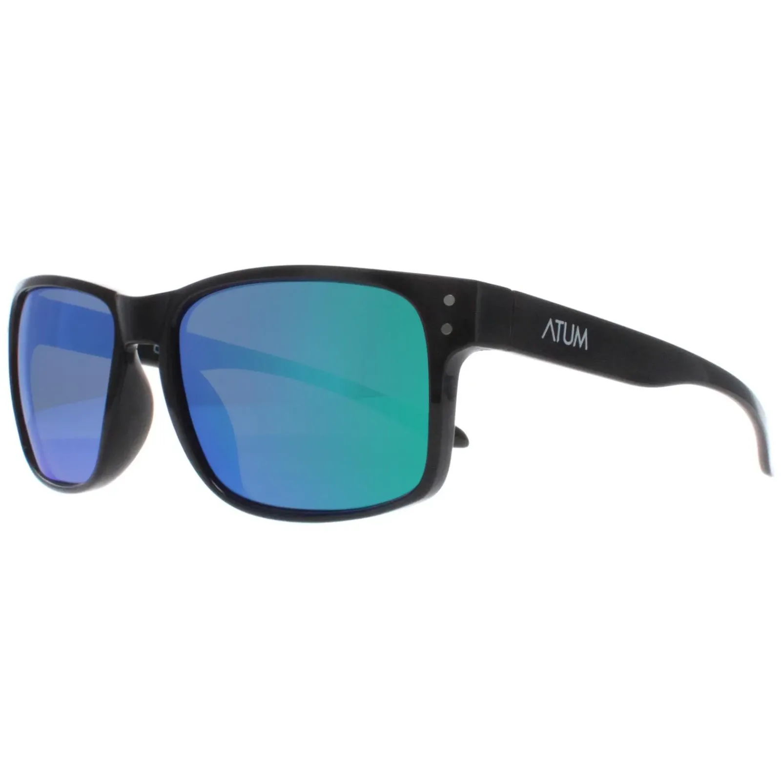 Atum Rectangle^Sunglasses Waterhouse C3 Shiny Black Green Mirror