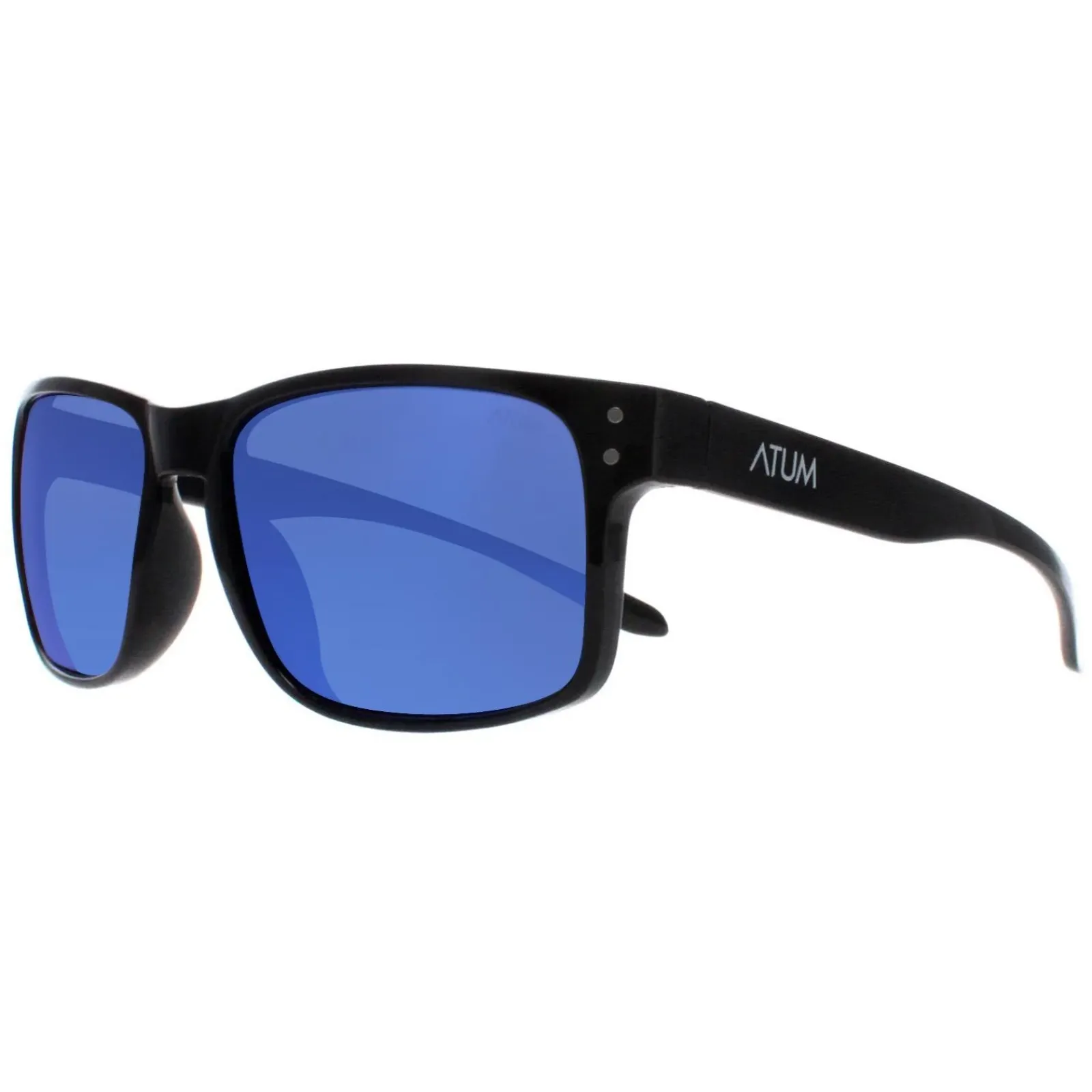 Atum Rectangle^Sunglasses Waterhouse C2 Shiny Black Blue Mirror
