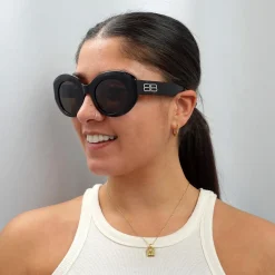 Balenciaga Oval^Sunglasses BB0235S 002 Havana Brown