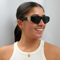 Balenciaga Oval^Sunglasses BB0095S 001 Black Grey