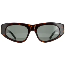 Balenciaga Oval^Sunglasses BB0095S 002 Dark Havana Green