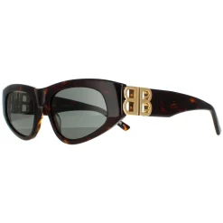 Balenciaga Oval^Sunglasses BB0095S 002 Dark Havana Green