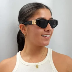Balenciaga Oval^Sunglasses BB0095S 002 Dark Havana Green