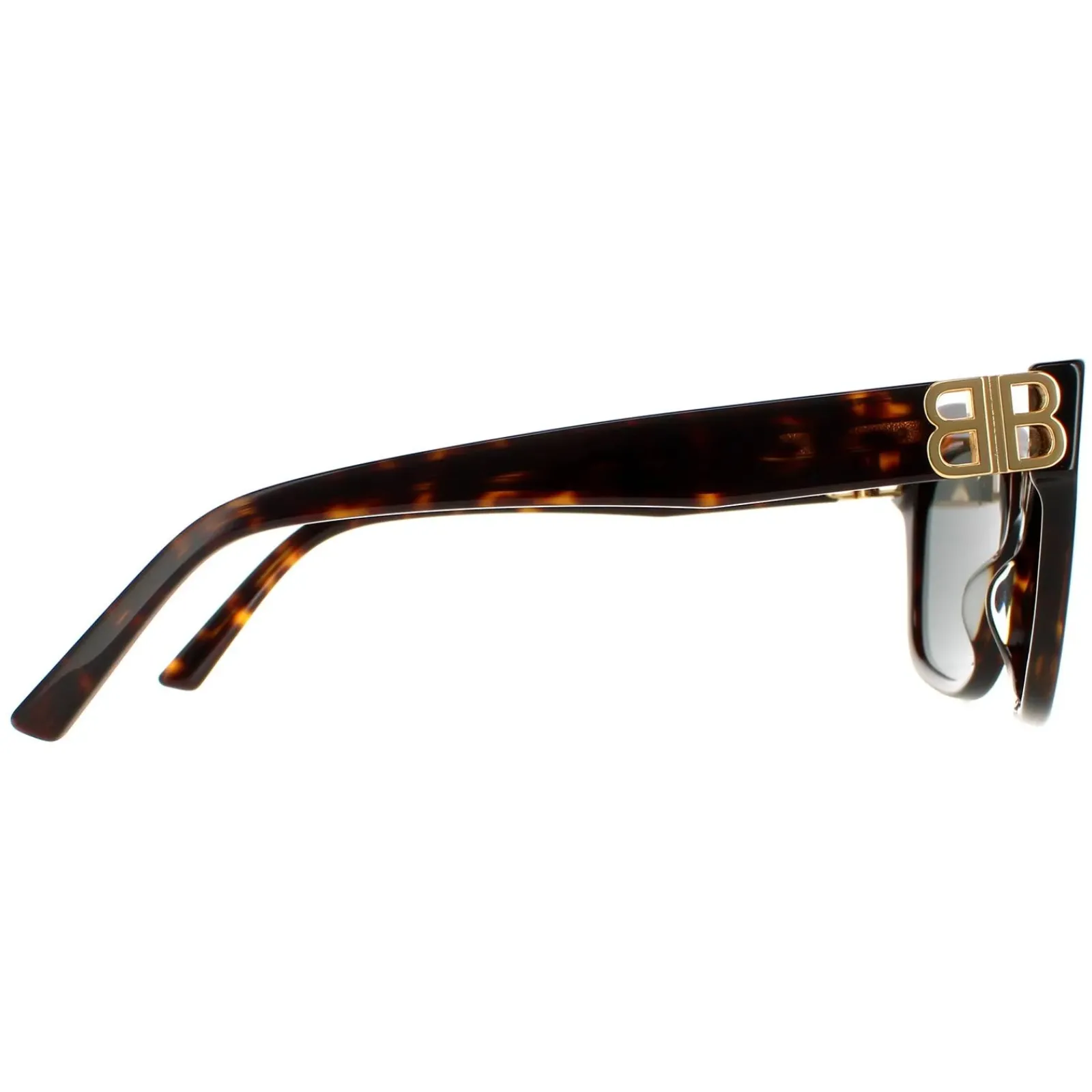 Balenciaga Cat-Eye^Sunglasses BB0132S 002 Dark Havana and Gold Green Grey