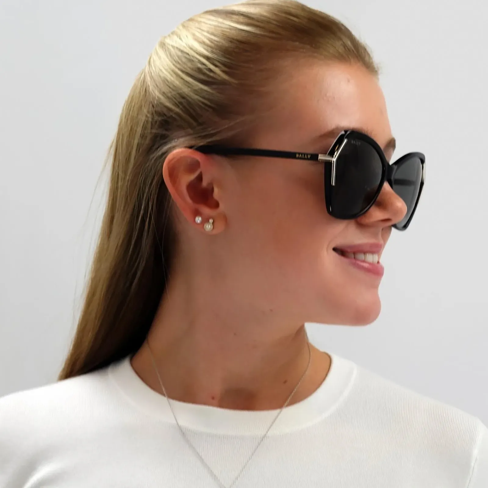 Bally Butterfly^Sunglasses BY0036-H 01A Black Grey