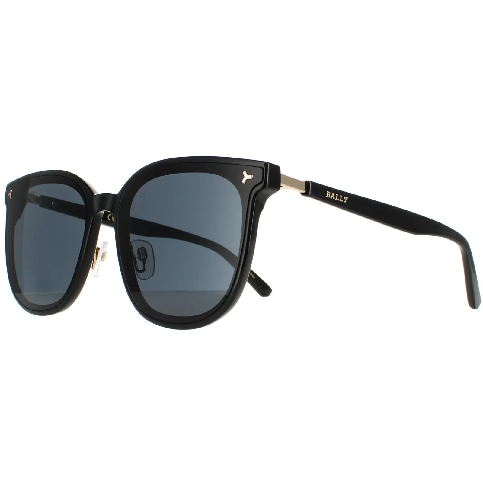 Bally Cat-Eye^Sunglasses BY0044-K 01A Black Grey Mirrored