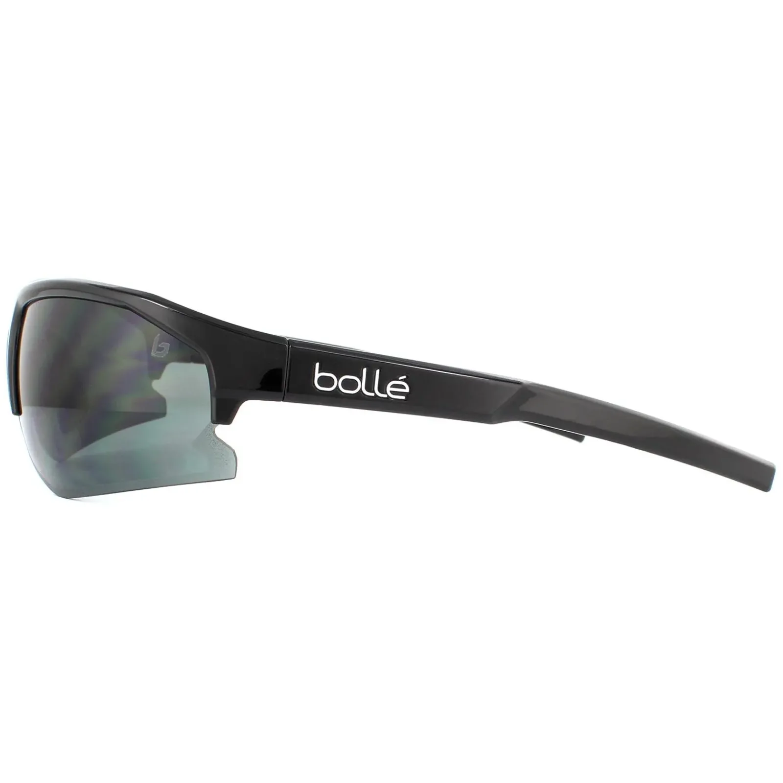 Bolle Semi Rimless^Sunglasses Bolt 2.0 BS003005 Shiny Black TNS Grey
