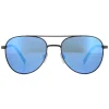Bolle Aviator|Aviator^Sunglasses Evel 12536 Matte Black Offshore Blue Polarized