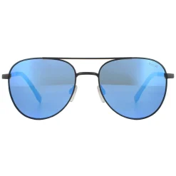 Bolle Aviator|Aviator^Sunglasses Evel 12536 Matte Black Offshore Blue Polarized