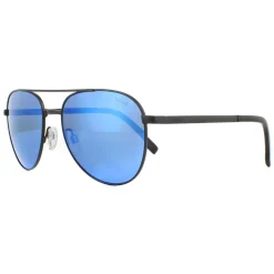 Bolle Aviator|Aviator^Sunglasses Evel 12536 Matte Black Offshore Blue Polarized