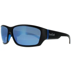 Bolle Wrap|Wrap^Sunglasses Ibex 12374 Matte Black and Blue Blue Mirror